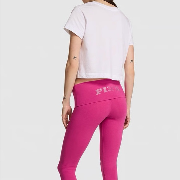 PINK Victoria's Secret Hot Pink Leggings (Capri) - Picture 2 of 7